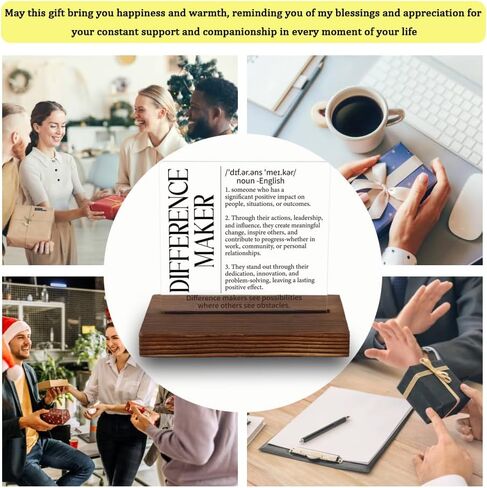Difference Maker Definition Sign, Inspirational Gift for Leader Mentor Teacher Coach, Appreciation Plaque 4x4 Inch Acrylic Desk Decor,LYY91 in Saudi Arabia