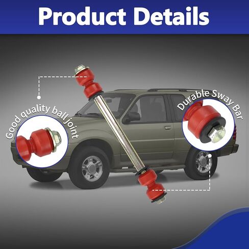 Sway Bar Links w/Bushing K7275 K7353, Front Stabilizer End Link with Red PU Bushing Kits 32MM Compatible With 1994-2004 Dodge Ram 1500 2500 3500 RWD Only - 4Pcs in Saudi Arabia