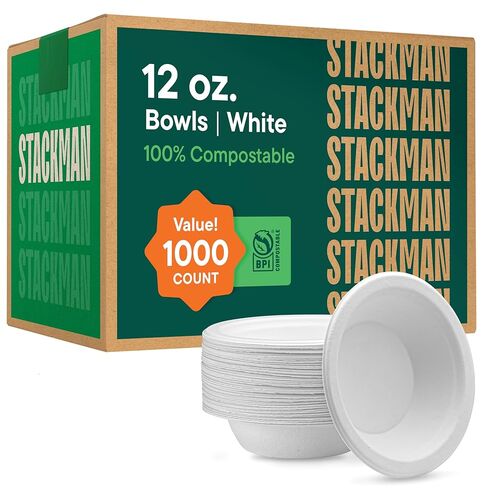 100% Compostable Paper Plates 10 Inch Bulk [500 Count] Heavy-Duty Dinner Plates - Natural White Color Unbleached Bagasse - Eco-Friendly Disposable Biodegradable Sugarcane Plates - [Case 4/125 Pack] in Saudi Arabia