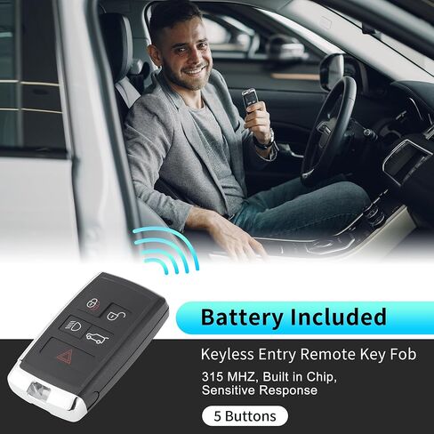 X AUTOHAUX KOBJXF18A 315MHz Replacement Keyless Entry Remote Smart Key Fob for Land Rover Range Rover Discovery Sport Evoque 2018-2023 JK52-15K601-AA 5 Buttons in Saudi Arabia