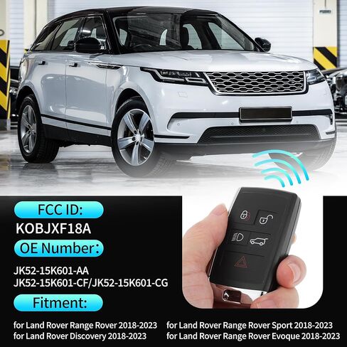 X AUTOHAUX KOBJXF18A 315MHz Replacement Keyless Entry Remote Smart Key Fob for Land Rover Range Rover Discovery Sport Evoque 2018-2023 JK52-15K601-AA 5 Buttons in Saudi Arabia