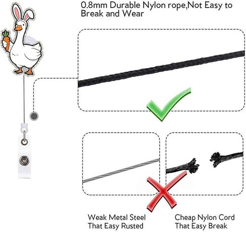 Funny Easter Goose Retractable Badge Reel ID Tag, with Alligator Clip,24in Nylon Cord, Nurse Office Employee Name Badge in Saudi Arabia