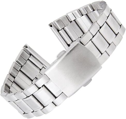 Replacement Silver Stainless Steel Watch Band Strap with Deployment Buckle for Easy Wear Fit for Men and Women for Damaged Bands Replacement in Saudi Arabia