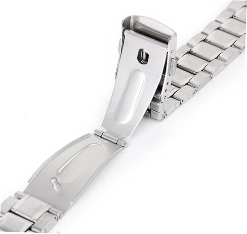 Replacement Silver Stainless Steel Watch Band Strap with Deployment Buckle for Easy Wear Fit for Men and Women for Damaged Bands Replacement in Saudi Arabia