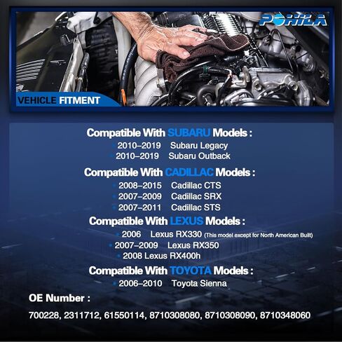 AC Blower Motor with Fan Compatible with 2010-2019 Subaru Legacy Outback, 2007-2009 Lexus RX350, 2006-2010 Toyota Sienna, 2008-2015 Cadillac CTS, 2007-2011 Cadillac SRX STS, Replaces 700228 in Kuwait