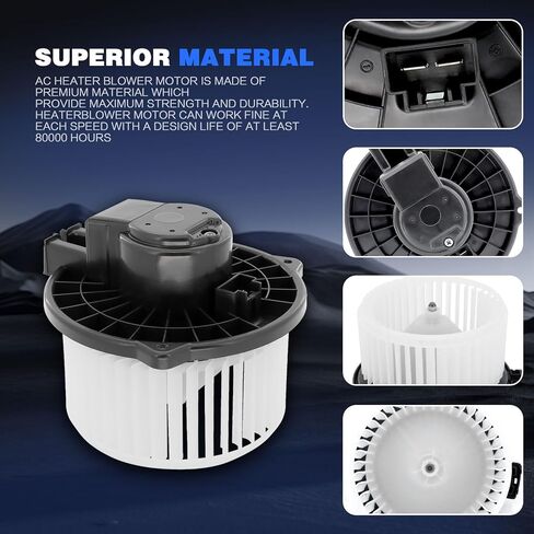 AC Blower Motor with Fan Compatible with 2010-2019 Subaru Legacy Outback, 2007-2009 Lexus RX350, 2006-2010 Toyota Sienna, 2008-2015 Cadillac CTS, 2007-2011 Cadillac SRX STS, Replaces 700228 in Kuwait