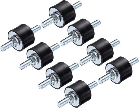 uxcell 8pcs M8x23mm Rubber Isolator Mounts with Studs 30x15mm Male Vibration Shock Absorber Zinc Plated Cylindrical Thread Mounts Anti Vibration Isolators with 16pcs M8 Lock Nuts in Saudi Arabia