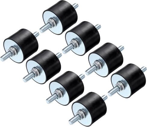uxcell 8pcs M8x23mm Rubber Isolator Mounts with Studs 30x15mm Male Vibration Shock Absorber Zinc Plated Cylindrical Thread Mounts Anti Vibration Isolators with 16pcs M8 Lock Nuts in Saudi Arabia