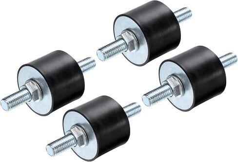 uxcell 8pcs M8x23mm Rubber Isolator Mounts with Studs 30x15mm Male Vibration Shock Absorber Zinc Plated Cylindrical Thread Mounts Anti Vibration Isolators with 16pcs M8 Lock Nuts in Saudi Arabia