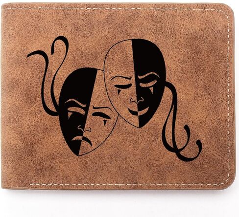 Theatre Gifts,Leather Wallet for Men, Engraved Personalized Leather Wallet,Birthday Gifts,Drama Student Graduation Gifts (Theatre) in Kuwait