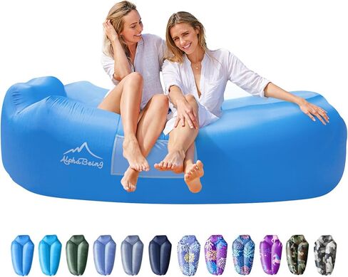 إكسسوارات كراسي الشاطئ القابلة للنفخ من AlphaBeing، أرجوحة أريكة هوائية، أريكة قابلة للنفخ للتخييم في الفناء الخلفي على ضفاف البحيرة مع أكياس ضغط، هدايا مثالية في الهواء الطلق للبالغين in Kuwait