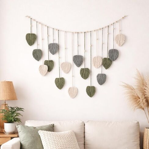 ديكور للتعليق على الحائط من Boho Chic Rattan، خفيف الوزن، بوليستر متين، مثالي لغرفة النوم وغرفة المعيشة بتصميم Boho Home in Saudi Arabia