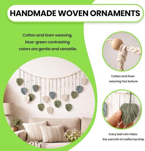 ديكور للتعليق على الحائط من Boho Chic Rattan، خفيف الوزن، بوليستر متين، مثالي لغرفة النوم وغرفة المعيشة بتصميم Boho Home in Saudi Arabia
