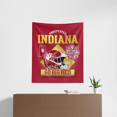 شمال غرب 2025 NCAA College Football National Champions Indiana Hoosiers مطبوعة على الحائط معلقة نسيج، 34 × 40 بوصة، نسيج بوليستر منسوج، فن زخرفي للمروحة لغرفة النوم والمكتب وغرفة المعيشة in Saudi Arabia