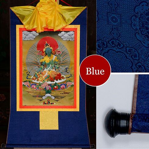 Gandhanra Green Tara Thangka Tibetan Thangka Art - نسيج بوذا المختوم الساخن لديكور منزل Zen، والتأمل، والاسترخاء الروحي، والسلام in Kuwait