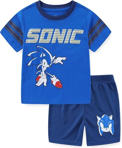 SEGA Sonic the Hedgehog Boys Short Sleeve T-Shirt and Mesh Short Set for Big Kids in Saudi Arabia