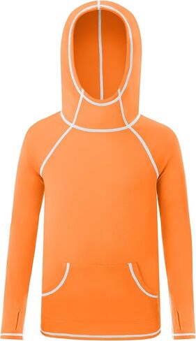 Boys Rash Guard Hoodie Long Sleeve, Kids UPF 50+ Swim Shirt with Pocket, UV SPF Sun Protection Fishing Water Shirts in Kuwait