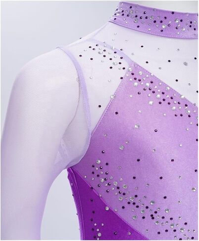 Kids Girls Figure Skating Dance Dresses with Shiny for Lyrical Modern Dance Competition and Stage Performance in Saudi Arabia