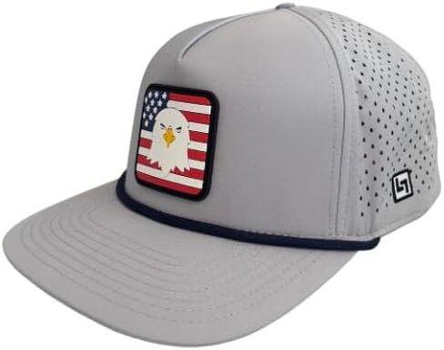 قبعة Last Link الوطنية النسر العلم الأمريكي Snapback، رمادي in Saudi Arabia