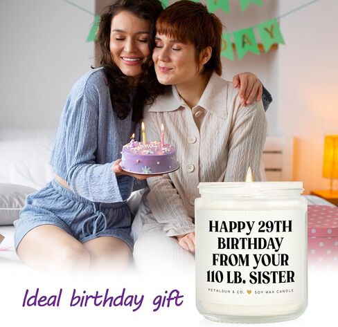Sister Birthday Gifts, Funny Sister Gifts from Sisters Brother- Lavender Natural Soy Wax Candle- Birthday Gift for Sister, Happy 29th Bday from Your 110 lb Sis(7oz) in Kuwait