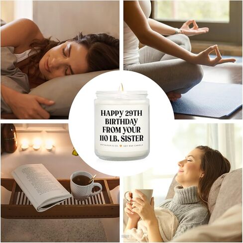 Sister Birthday Gifts, Funny Sister Gifts from Sisters Brother- Lavender Natural Soy Wax Candle- Birthday Gift for Sister, Happy 29th Bday from Your 110 lb Sis(7oz) in Kuwait