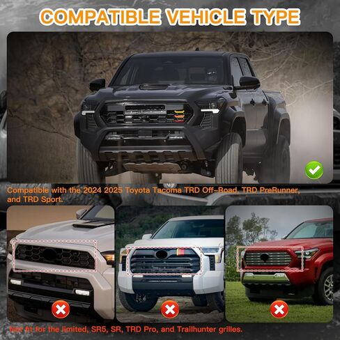 شارة ديكور الشبكة شعار TRD، شعار ترقية 3 ألوان لملحقات تاكوما Toyota TRD 2024 2025، ملحقات تزيين السيارة الأمامية تناسب TRD على الطرق الوعرة، PreRunner، الرياضة in Kuwait