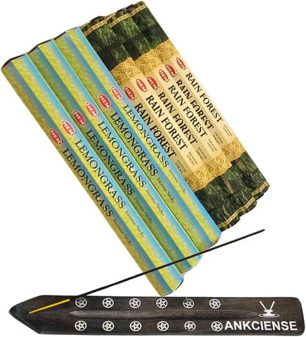 Lemongrass & Rain Forest from Hem Bundled with ANKCIENSE Incense Holder Bundle, Variety Pack of 120 Sticks. in Kuwait