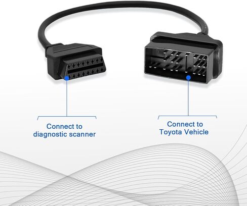 OBD2 Adapter Cable for Toyota Vehicles 22Pin OBD2 16Pin to OBD1 22Pin OBDII Car Diagnostic Connector Compatible with OBD II Diagnostic Scanner (22Pin for Toyota) in Kuwait