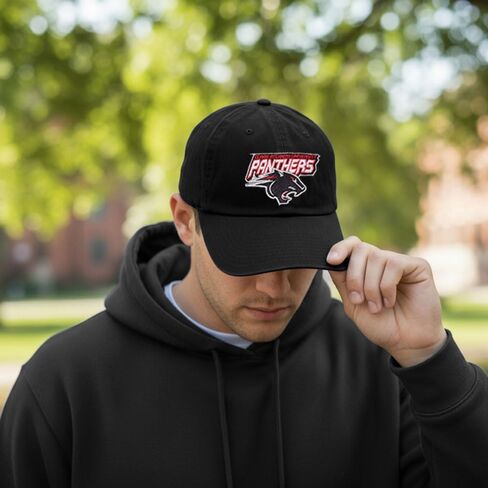 Desert Cactus Clark Atlanta University Baseball Hat CAU Panthers Brimmed Embroirderd Hats Cap Adjustable Cloth Strap Adult (Style B) Black in Saudi Arabia