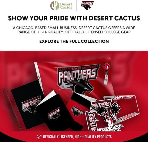 Desert Cactus Clark Atlanta University Baseball Hat CAU Panthers Brimmed Embroirderd Hats Cap Adjustable Cloth Strap Adult (Style B) Black in Saudi Arabia
