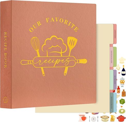 Lanpn Blank Recipe Book Cookbook to Write in Your Own Recipes, Waterproof B5 Empty Cooking Journal for 120 Recipes, Leather Cover Recipe Notebook with Stickers to Organize Your Family Recipes, Green in Saudi Arabia