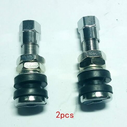 قطعتان من سيقان الصمامات المعدنية، سيقان دراجة نارية من الفولاذ المقاوم للصدأ سيقان عالية الضغط بدون أنابيب، سيقان الإطارات ستناسب جذع الصمام العادي (فضي) in Kuwait