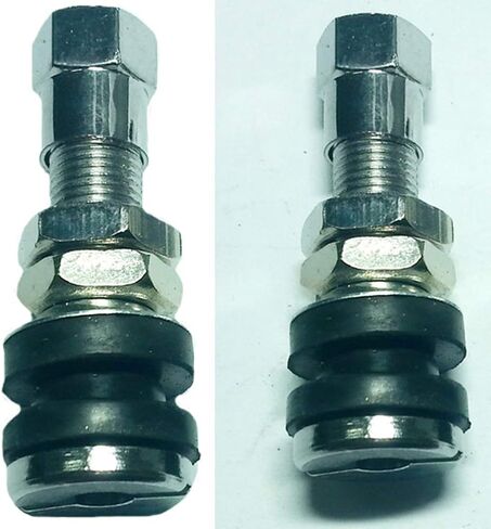 قطعتان من سيقان الصمامات المعدنية، سيقان دراجة نارية من الفولاذ المقاوم للصدأ سيقان عالية الضغط بدون أنابيب، سيقان الإطارات ستناسب جذع الصمام العادي (فضي) in Kuwait