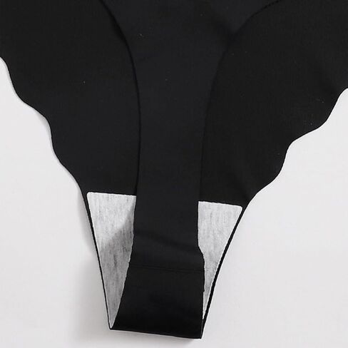 5 pack Seamless Underwear for Women-Sexy low waist solid color wavy edge ultra-thin briefs in Saudi Arabia