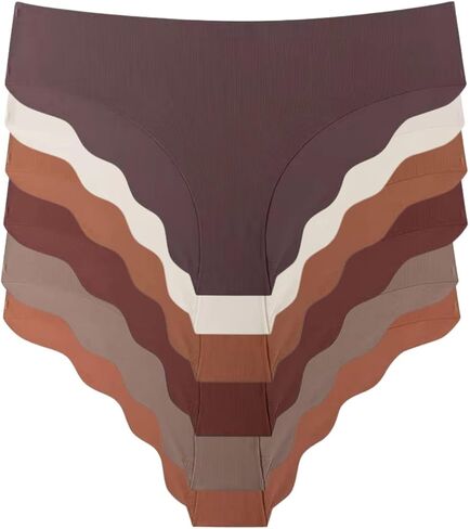 Women’s Seamless Bikini Underwear – 6 Pack Multicolor No Show Laser Cut Panties in Saudi Arabia
