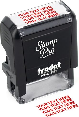 Stamp Pro Self Inking 4 Line Custom Stamp – Personalized Name or Text Stamp for Home, School, Crafts & Business Use – Choose Size, Font Style & Ink Color (Extra Large) in Saudi Arabia