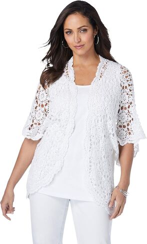 Jessica London Women's Plus Size Crochet Cardigan in Saudi Arabia