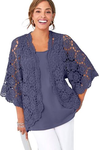 Jessica London Women's Plus Size Crochet Cardigan in Saudi Arabia
