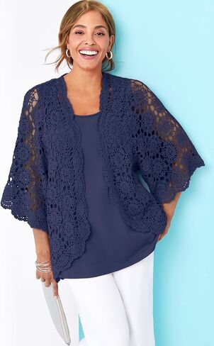Jessica London Women's Plus Size Crochet Cardigan in Saudi Arabia