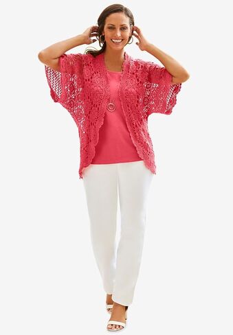 Jessica London Women's Plus Size Crochet Cardigan in Saudi Arabia