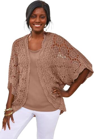 Jessica London Women's Plus Size Crochet Cardigan in Saudi Arabia