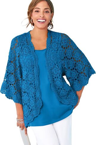 Jessica London Women's Plus Size Crochet Cardigan in Saudi Arabia
