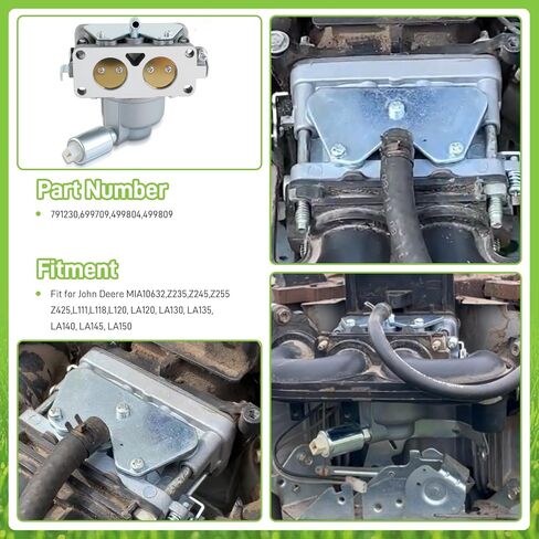 791230 Carburetor for 799230 699709 499804 407777 20-25 HP V-Twin for John Deere MIA10632 Z235 Z245 Z255 Z425 LA135 LA120 LA130 LA140 LA150 LA145 Carb Lawn Mower Engine in Saudi Arabia