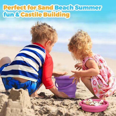 دلو شاطئ قابل للطي، دلو رمل متعدد الأغراض قابل للطي لغسيل السيارات والتنظيف والتخييم والأماكن الخارجية والأعمال المنزلية وأدوات الحديقة، وسلة عيد الفصح، هدية مثالية، ملحقات السفر 3 قطع in Kuwait