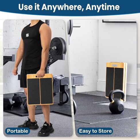 لوح مائل محمول من سترونج تيك لتمدد ربلة الساق، صغير الحجم، عالي التحمل، مقاوم للانزلاق، لوح خشبي مائل قابل للتعديل، دعم 350 رطل، مثالي للمنزل والمكتب والتدريبات الخارجية in Kuwait