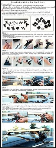 for 4-Door Sedan Top Mount Rail Roof Rack Cross Bars Cargo Carrier Kit in Kuwait