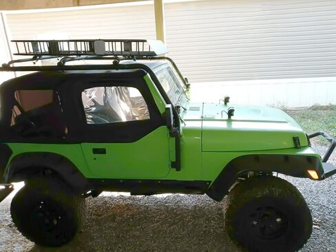 ECOTRIC Top Roof Rack Compatible with 1997-2006 Jeep Wrangler TJ, Rubicon Textured Black Upper in Saudi Arabia