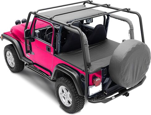 ECOTRIC Top Roof Rack Compatible with 1997-2006 Jeep Wrangler TJ, Rubicon Textured Black Upper in Saudi Arabia