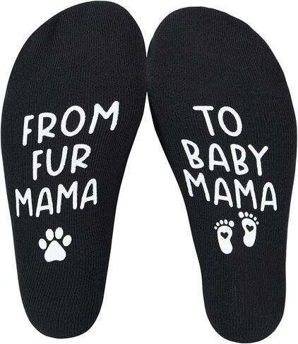Pregnant Mom, From Fur Mama to Baby Mama, Future Mom, Pregnancy Gift, New Socks, Mom Socks, Expecting Mom in Kuwait