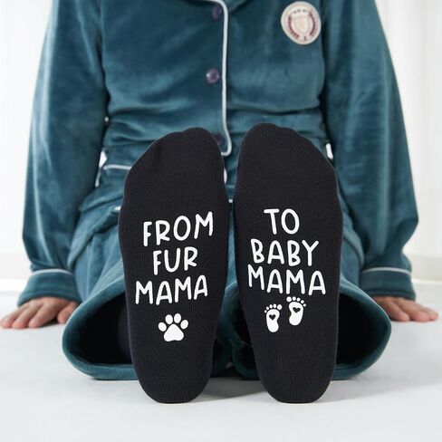 Pregnant Mom, From Fur Mama to Baby Mama, Future Mom, Pregnancy Gift, New Socks, Mom Socks, Expecting Mom in Kuwait